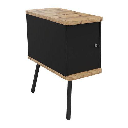 Caisson suspendu Alto solo noir 2 pieds 1 porte top chêne brut thumbnail image 1