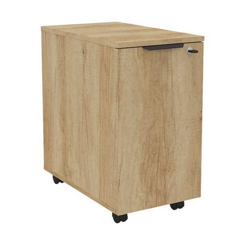 Illustration de : Caisson mobile slim 1 porte 2 tiroirs Buronomic