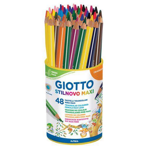 Illustration de : Pot de 48 crayons de couleurs stilnovo maxi - Giotto