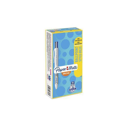 Illustration de : Stylo bille 4 couleurs inkjoy quatro pointe moyenne 1 mm - Papermate