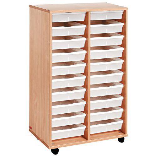 Illustration de : Double colonne 20 bacs Plts Hêtre - Nathan