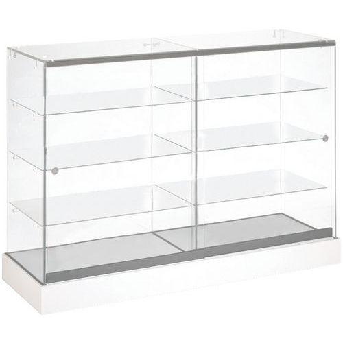 Vitrine ASF147 Lxhxp: 125 x 90 x 46 cm socle Blanc thumbnail image 1