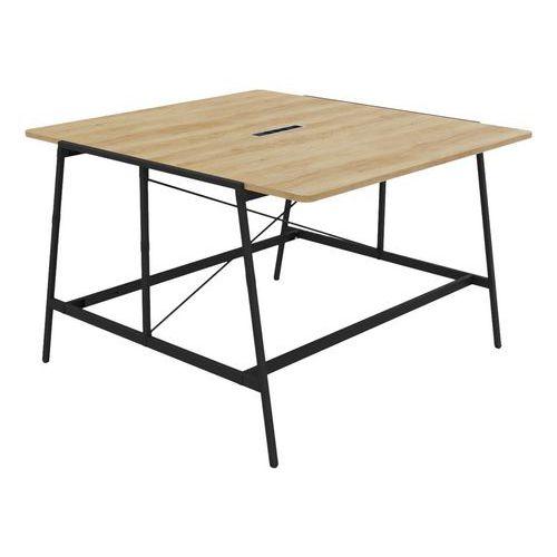 Illustration de : Table de réunion haute Alto profondeur 163 cm électrifiée - Buronomic