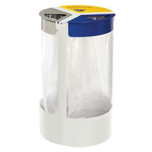 Illustration de : 3 poubelles sur pied 3 x 45 L - Citwin essentiel - blanc Rossignol Pro