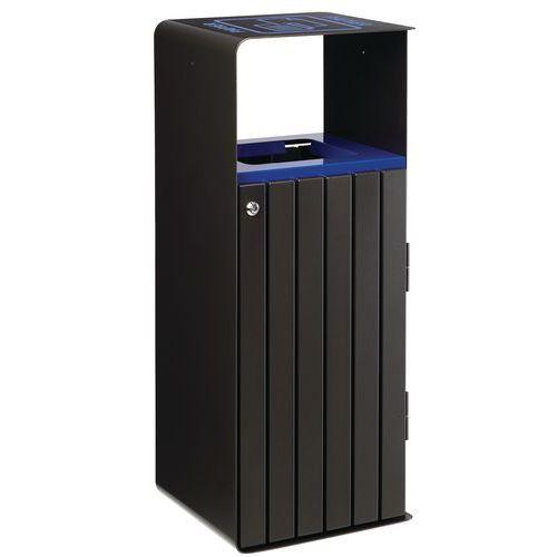 Illustration de : Poubelle Artri 110 L tri papier - acier galva lattes alu Rossignol Pro