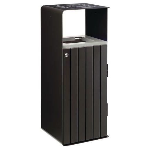 Poubelle Artri 110 L tri déchets- acier galva lattes alu - gris mangnèse thumbnail image 1