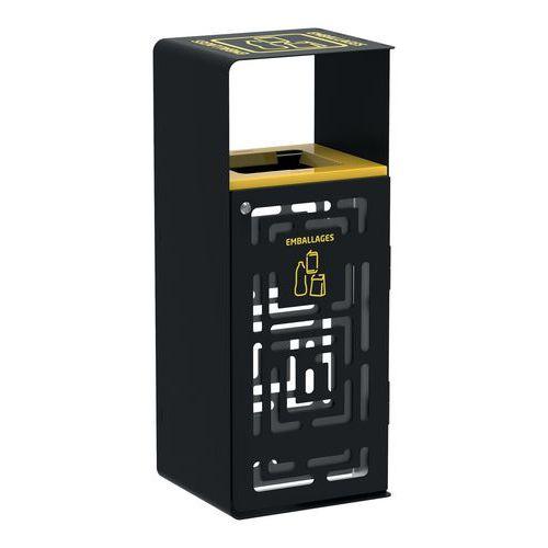 Illustration de : Poubelle Artri anti nuisible 110 L tri emballage - acier Rossignol Pro