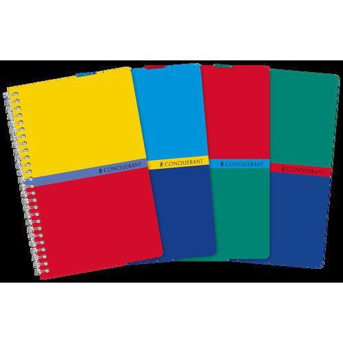 CONQUERANT Carnet 9x14cm Petits Carreaux 5mm 180 Pages Reliure Intégrale Couverture Carte Recyclée Coloris Ass thumbnail image 1