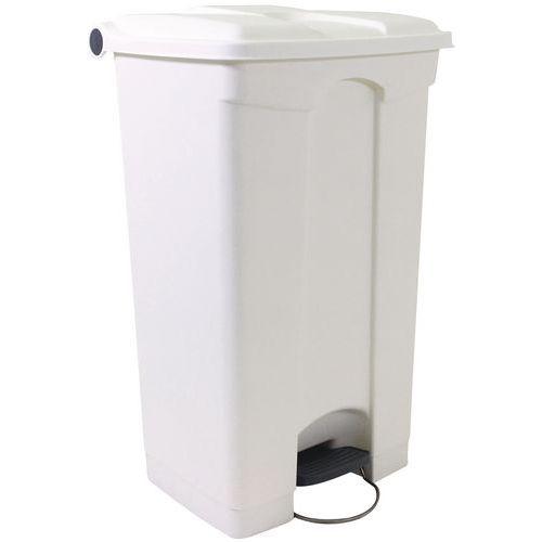 Poubelle plastique agroalimentaire 90 L blanc thumbnail image 1