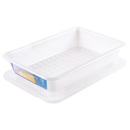 Bac plat HACCP avec couvercle et grille - GILAC, Coloris : Blanc thumbnail image 1