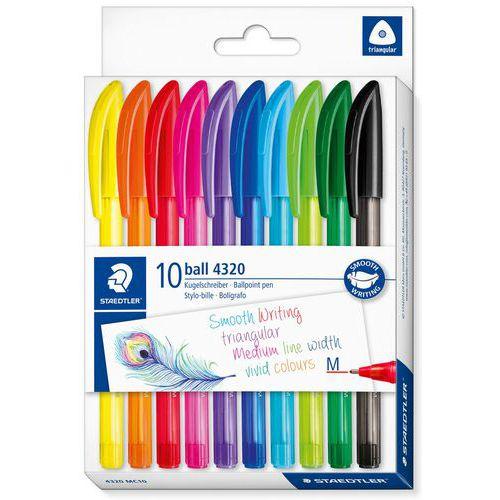 Illustration de : Pochette 10 stylos bille pointe moyenne couleurs assorties - Staedtler
