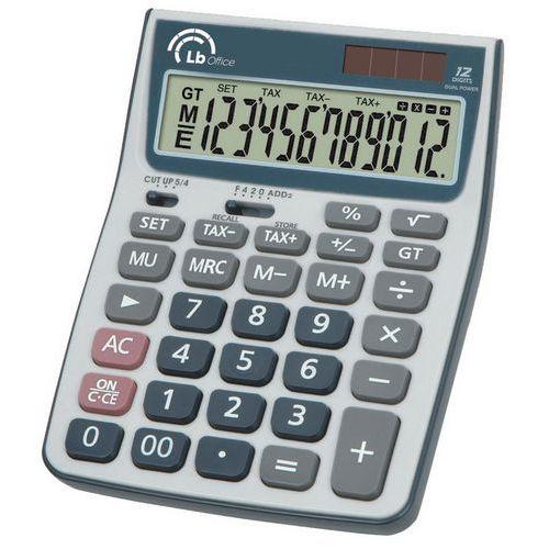 Illustration de : Calculatrice de bureau lb office 12 chiffres double alimentation