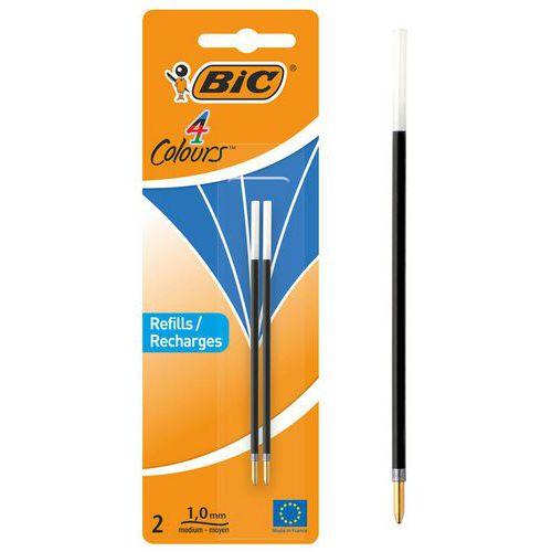 Recharge stylo BIC 4 couleurs pointe moyenne 1 mm bleu thumbnail image 1