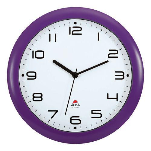 Horloge quartz Ø 30 cm cadran coloris violet thumbnail image 1