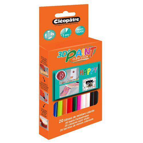 Recharge 20 bâtons de colle peinture vives 3D assorties thumbnail image 1