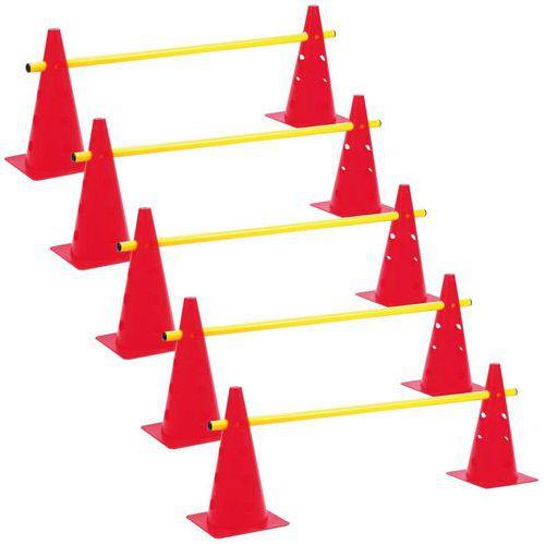 Illustration de : Lot 5 mini-haies cônes à trous hauteur 35cm