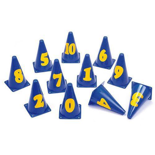 Illustration de : Lot 11 cônes marqués de 0 à 10 - Tanga Sports