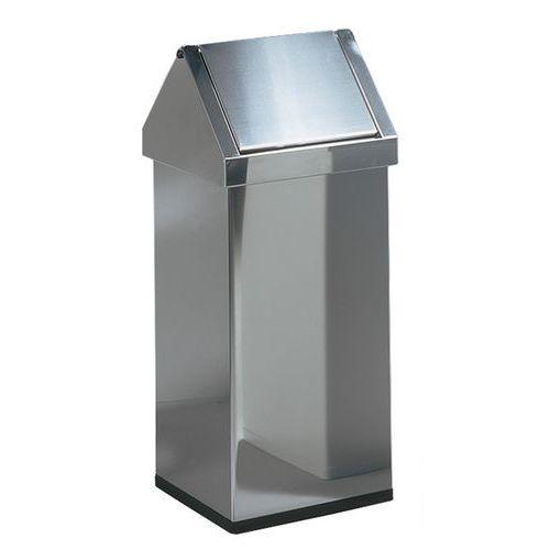 Poubelle avec couvercle basculant de 110 litres Aluminium thumbnail image 1