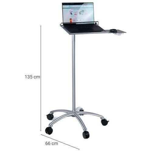Illustration de : Poste de travail réglable pour ordinateur portable - Manutan Expert