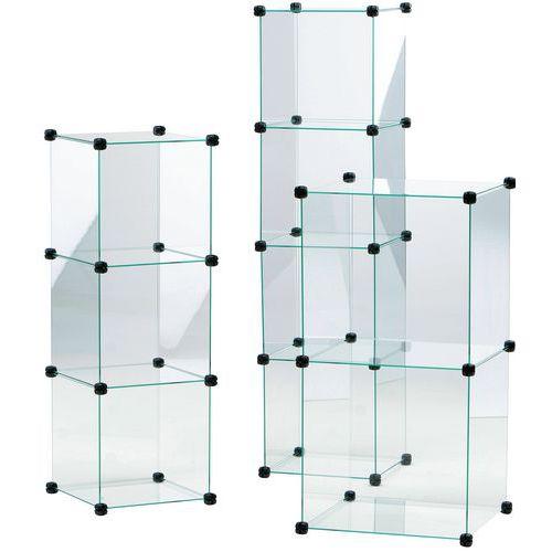 Illustration de : Vitrine en cubes - 3 compartiments