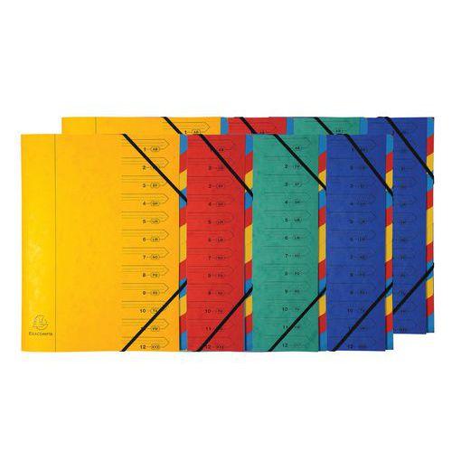 Trieur agrafé élastique 12 compartiments - Coloris assortis - Lot de 8 thumbnail image 1