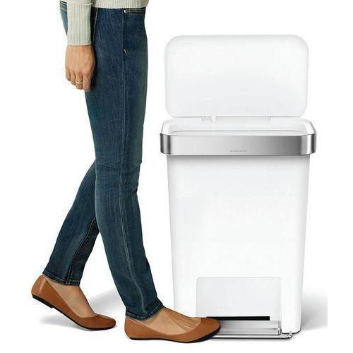 Illustration de : Poubelle à pédale rectangulaire 45L avec Liner Pocket_Simplehuman