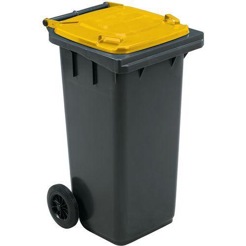 Conteneur mobile tri des déchets - 120 L - Jaune - Manutan thumbnail image 1