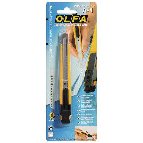 Illustration de : Cutter ambidextre A-1 - Lame 9 mm - Olfa