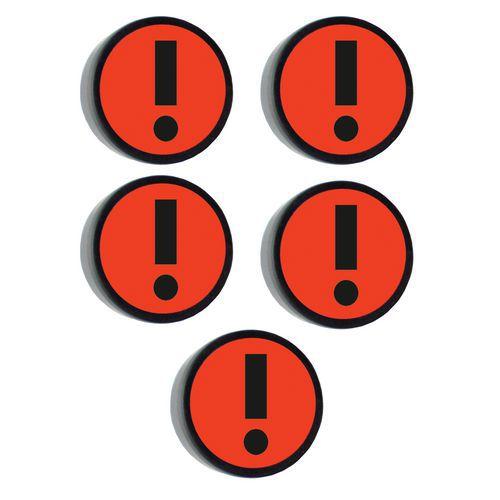 Illustration de : Aimant rond avec symbole Point d'exclamation