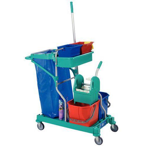 Illustration de : Chariot de nettoyage en plastique