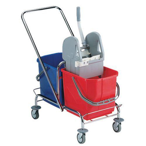 Double seau roulant chromé - 30 et 50 L thumbnail image 1