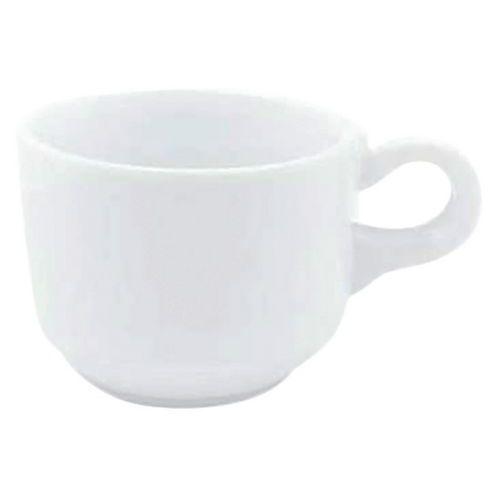 Illustration de : Lot de 6 tasses à café 17,5 cl mélamine blanche Plastorex