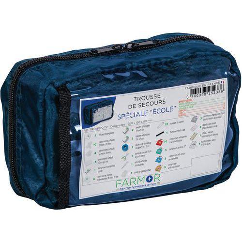 Illustration de : Trousse de secours École grand modèle en tissu vert - FARMOR