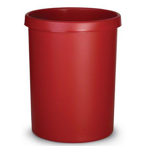 Corbeille ronde à papier en plastique - 45 L Rouge thumbnail image 1