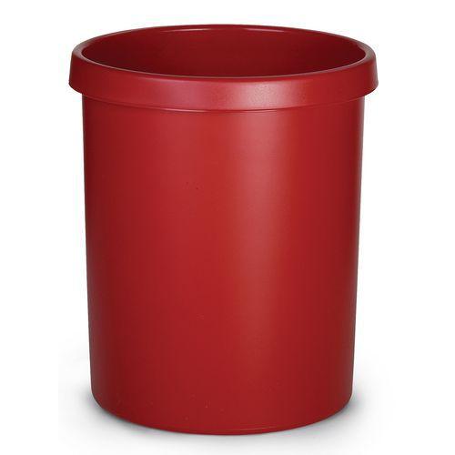 Corbeille ronde à papier en plastique - 30 L Rouge thumbnail image 1