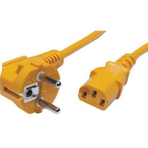 Illustration de : Cordon d'alimentation PC CEE7 / C13 orange - 0,6 m