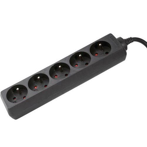 Illustration de : Multiprise 5 prises sans interrupteur noire - 4,0 m