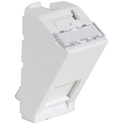 Plastron 22,5X45 incline 30° pour 1 port RJ45 thumbnail image 1