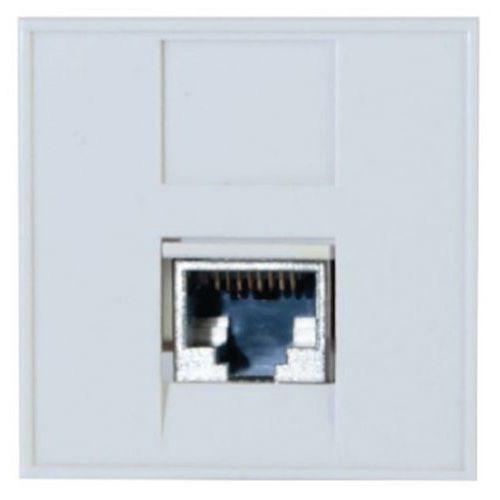 Illustration de : Plastron 45X45 droit 1 port RJ45 cat 6A stp