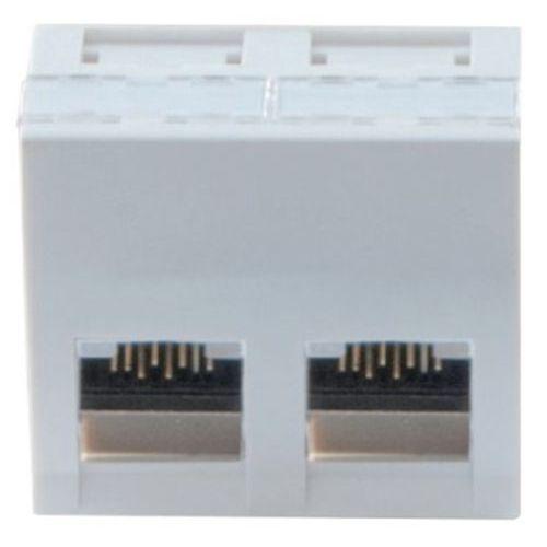 Plastron 45X45 incline 30° 2 ports RJ45 cat 6 stp thumbnail image 1