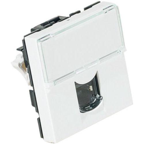 Illustration de : Plastron mosaic 45X45 1 port RJ45 cat 6 stp