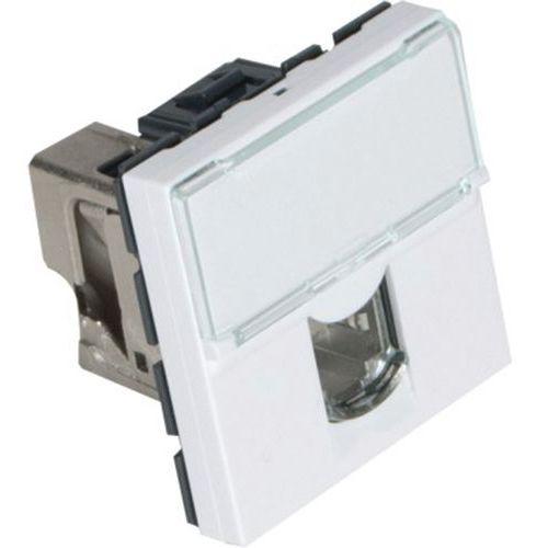 Illustration de : Plastron mosaic 45X45 1 port RJ45 cat 6A stp