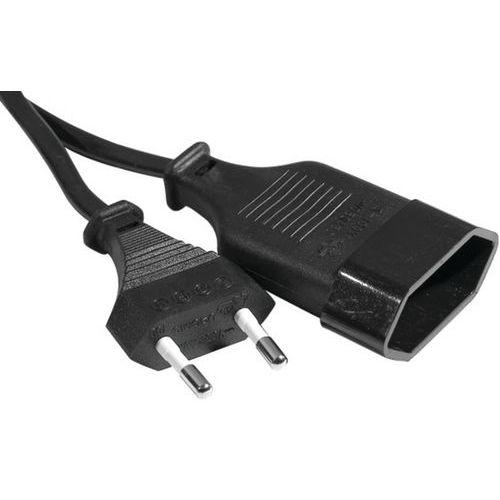 Illustration de : Rallonge secteur bipolaire noire - 1,8 m