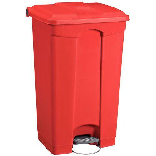 Poubelle plastique agroalimentaire 90 L rouge thumbnail image 1