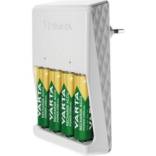 Illustration de : Chargeur plug avec 4 piles AA - Varta