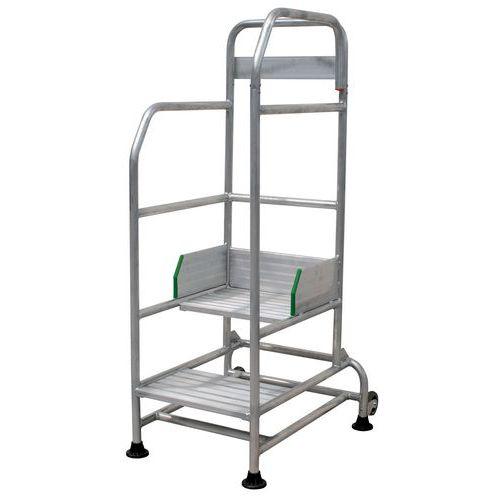 Illustration de : Marchepied Palco avec garde-corps frontal et latéral - 2 marches - Facal