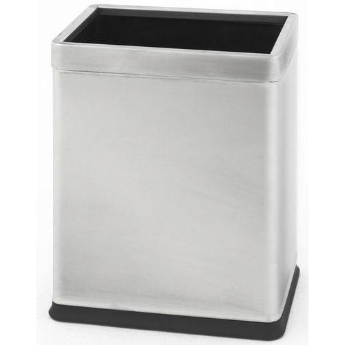 Illustration de : Corbeille à double paroi rectangulaire inox 10L - V-Part