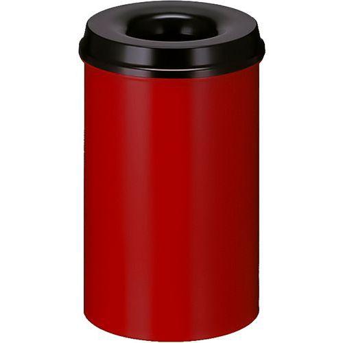 Poubelle à papier anti-feu - 20 L, Couvercle coloris : Noir, Coloris : Rouge thumbnail image 1