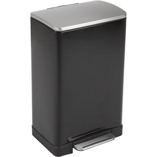 Poubelle à pédale E-Cube rectangulaire-  40 L, Matériau : Acier thumbnail image 1