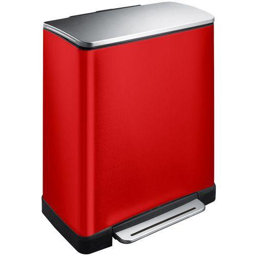 Poubelle à Pédale tri sélectif E-cube 28+18 ltr EKO rouge thumbnail image 1